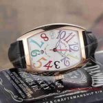Franck Muller Casablanca Replica Watch - Rose Gold White Color Dreams Leather